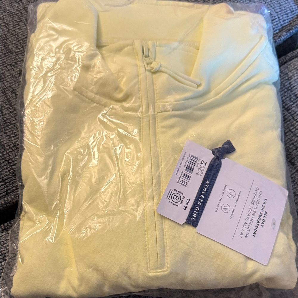 Athleta Girl Bright Yellow Quarter-Zip Pullover - Size XXL/16